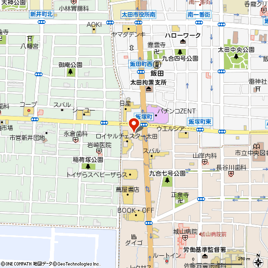 タイヤ館 太田付近の地図